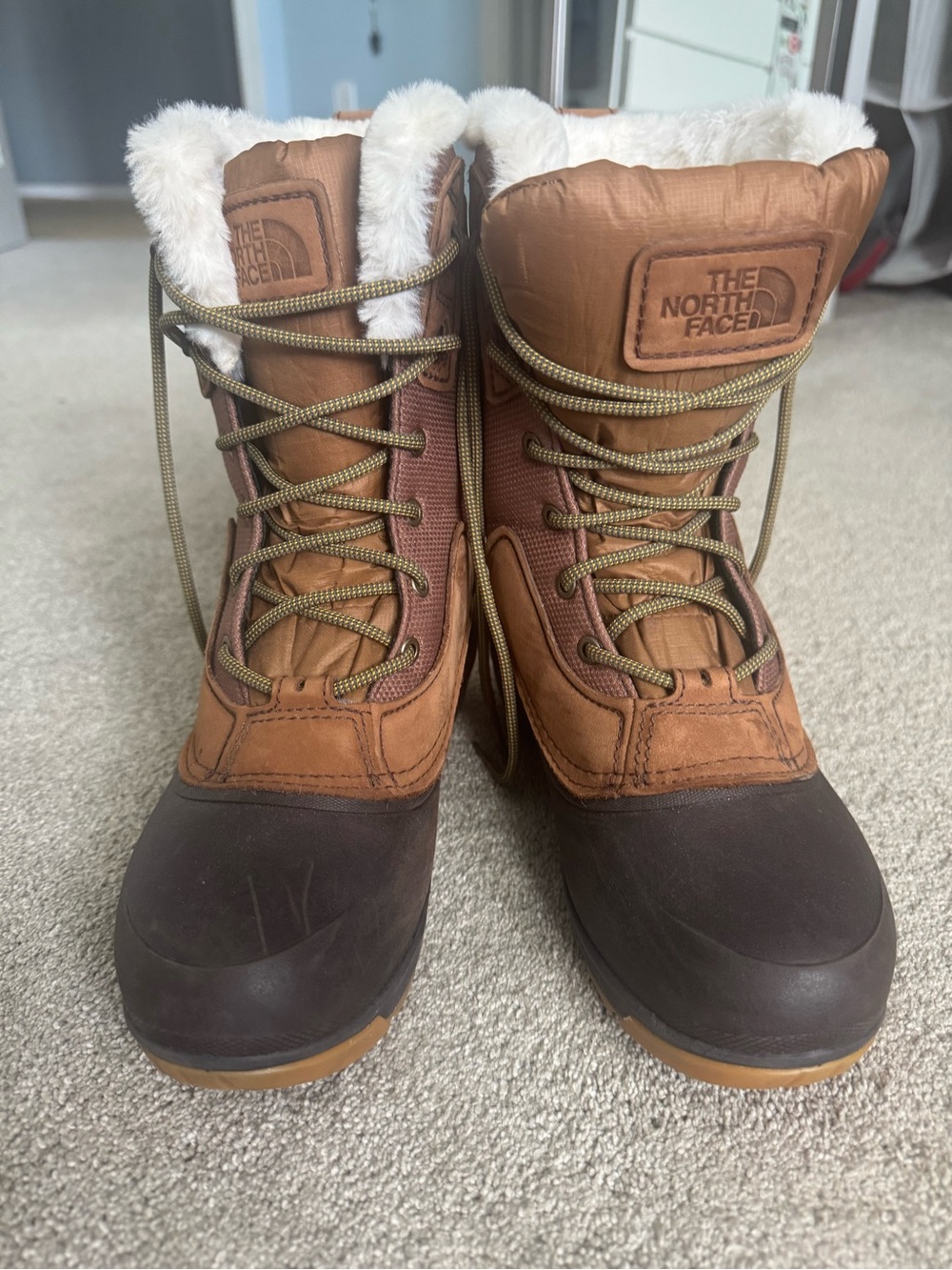 The North Face Brown and Dark Brown Insulated Lace-Up Winter Boots